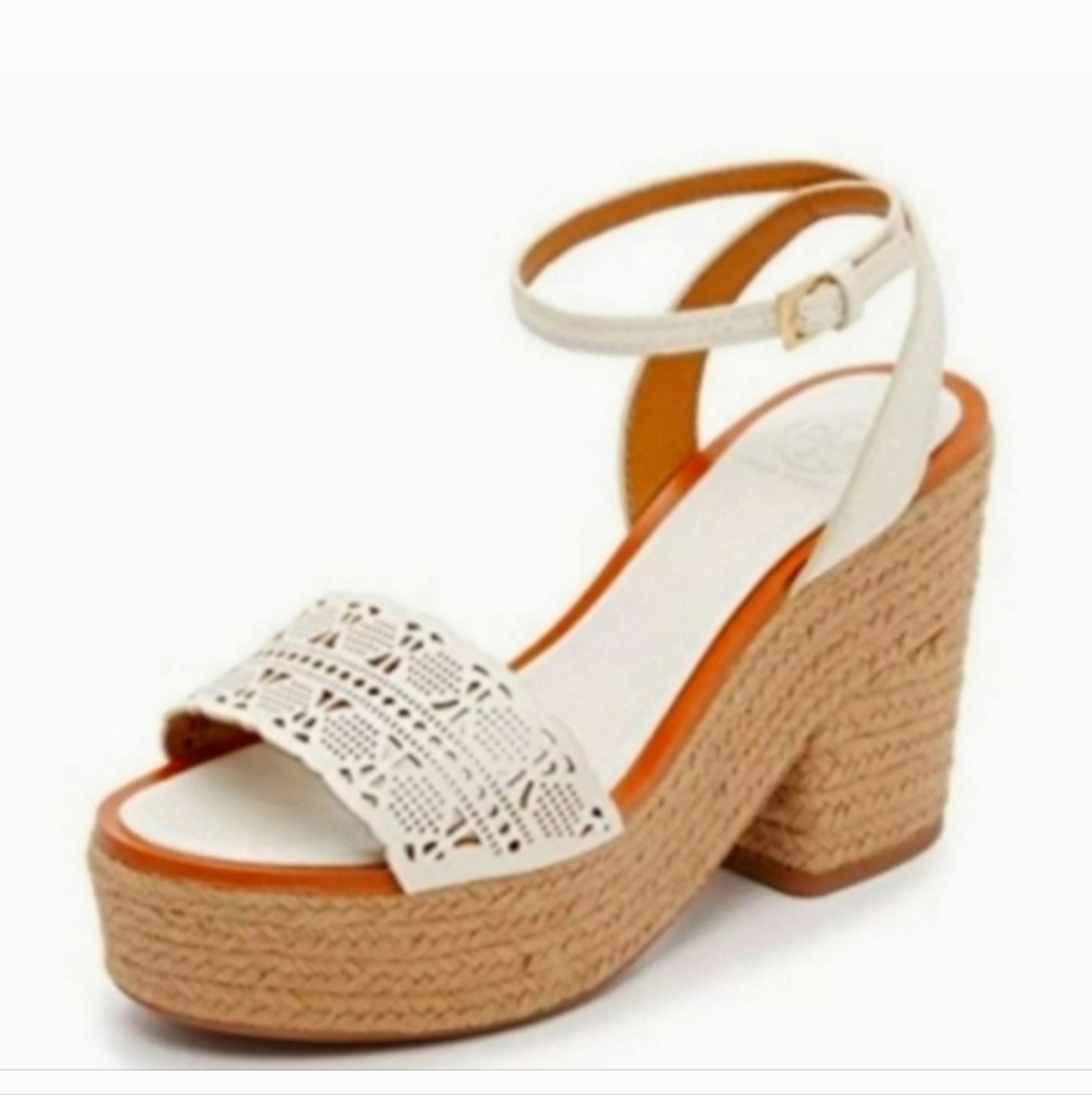 TORY BURCH Roselle Platform Espadrille Heels Size 9.5 - Picture 3 of 13